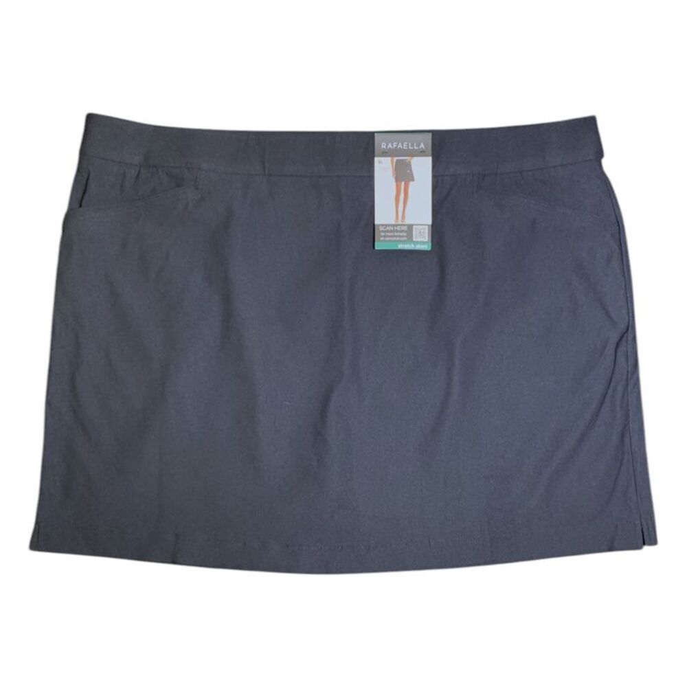 Black - Rafaella Women's Stretch Skort with Pockets, Classic Fit, Mid-Thigh, Plu